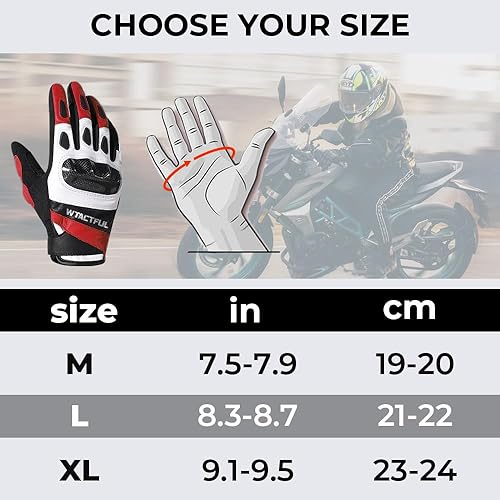 WTACTFUL GOATSKIN LEATHER MOTORCYCLE GLOVES WITH CARBON KNUCKLES FOR SUPERIOR PROTECTION