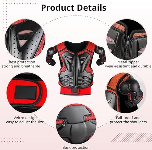 SPORTOKY KIDS 5-PIECE DIRT BIKE ARMOR SET YOUTH MOTOCROSS PROTECTIVE GEAR WITH PADS FOR ATV, SKATEBO