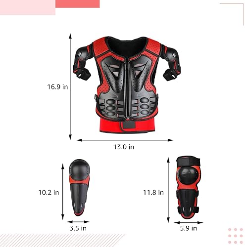 SPORTOKY KIDS 5-PIECE DIRT BIKE ARMOR SET YOUTH MOTOCROSS PROTECTIVE GEAR WITH PADS FOR ATV, SKATEBO