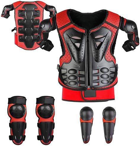 SPORTOKY KIDS 5-PIECE DIRT BIKE ARMOR SET YOUTH MOTOCROSS PROTECTIVE GEAR WITH PADS FOR ATV, SKATEBO
