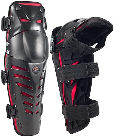 RIDBIKER ADJUSTABLE MOTORCYCLE KNEE SHIN GUARDS - BENDABLE CRASH-PROOF MTB KNEE PADS FOR MEN