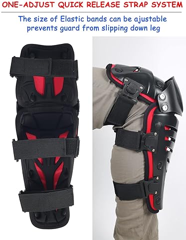 RIDBIKER ADJUSTABLE MOTORCYCLE KNEE SHIN GUARDS - BENDABLE CRASH-PROOF MTB KNEE PADS FOR MEN