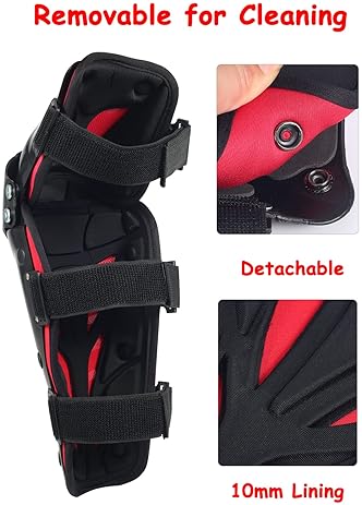 RIDBIKER ADJUSTABLE MOTORCYCLE KNEE SHIN GUARDS - BENDABLE CRASH-PROOF MTB KNEE PADS FOR MEN