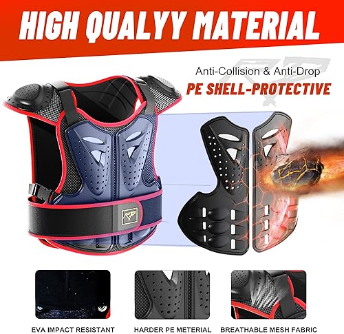 ROPPONGI YOUTH KIDS DIRT BIKE GEAR - PROTECTIVE MOTOCROSS ARMOR SUIT CHEST PROTECTOR FOR BOYS GIRLS