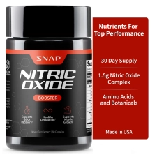 SNAP SUPPLEMENTS NITRIC OXIDE BOOSTER CAPSULES PRE WORKOUT MUSCLE BUILDER SUPPLEMENT, 60 COUNT