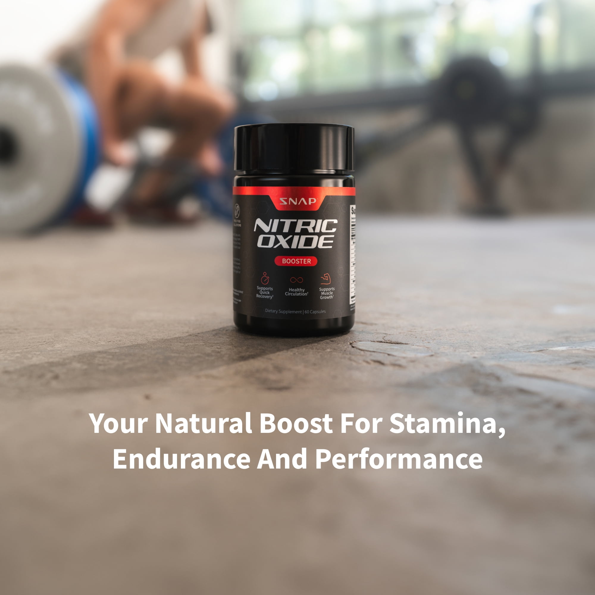 SNAP SUPPLEMENTS NITRIC OXIDE BOOSTER CAPSULES PRE WORKOUT MUSCLE BUILDER SUPPLEMENT, 60 COUNT