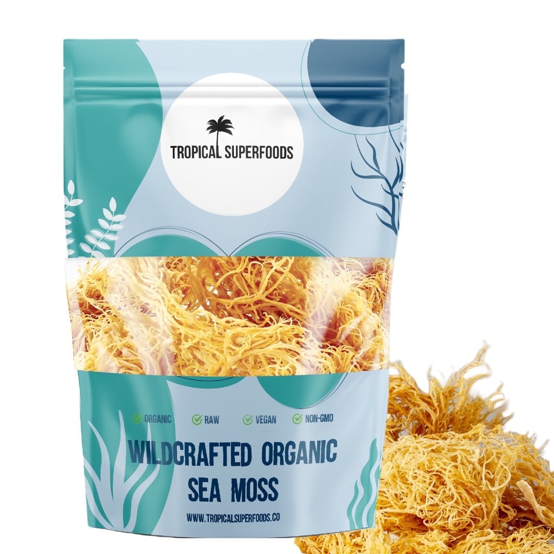 TROPICAL SUPERFOODS WILDCRAFTED ORGANIC SEA MOSS 4OZ MAKES 80OZ NUTRIENT-RICH SEA MOSS GEL
