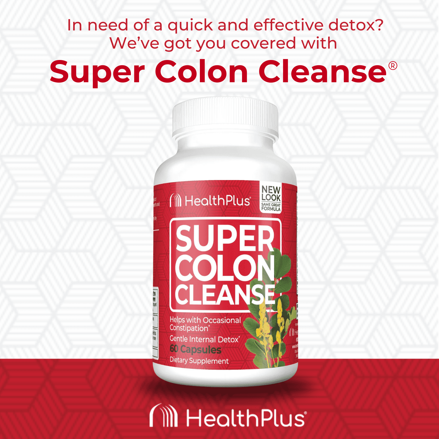 HEALTH PLUS COLON CLEANSE CAPSULES NATURAL PSYLLIUM HUSK FIBER FOR DIGESTIVE HEART HEALTH