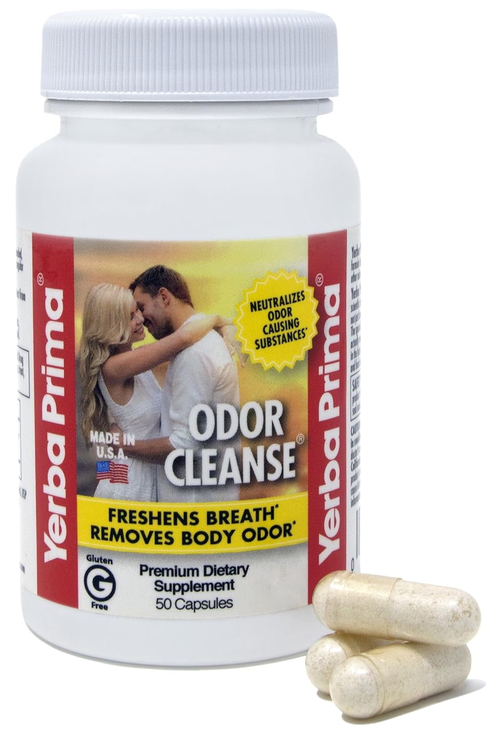 YERBA PRIMA ODOR CLEANSE 50 CAPSULES NATURAL DETOX SUPPLEMENT WITH PREMIUM EXTRACT