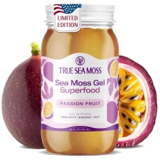 TRUESEAMOSS WILDCRAFTED IRISH SEA MOSS GEL SUPERFOOD - ORGANIC PASSION FRUIT, MADE IN USA