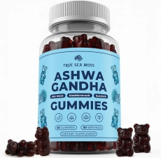 TRUESEAMOSS VEGAN SEA MOSS GUMMIES WITH ASHWAGANDHA, BURDOCK BLADDERWRACK 60 LOW-SUGAR NON-GMO