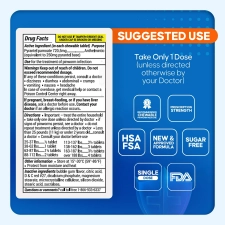 PIN RID PINWORM DEWORMER CHEWABLE TABLETS 250MG PYRANTEL PAMOATE, 12 COUNT FOR ADULTS KIDS