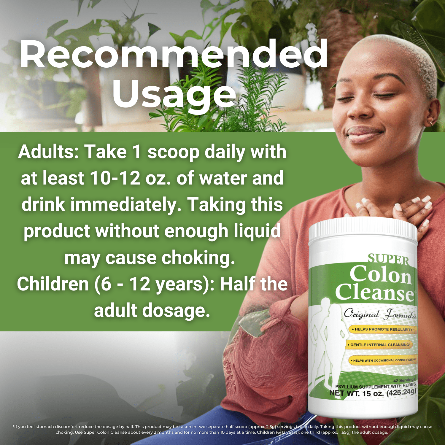 HEALTH PLUS SUPER COLON CLEANSE 15OZ POWDER, 42 SERVINGS NATURAL DETOX DIGESTIVE SUPPORT