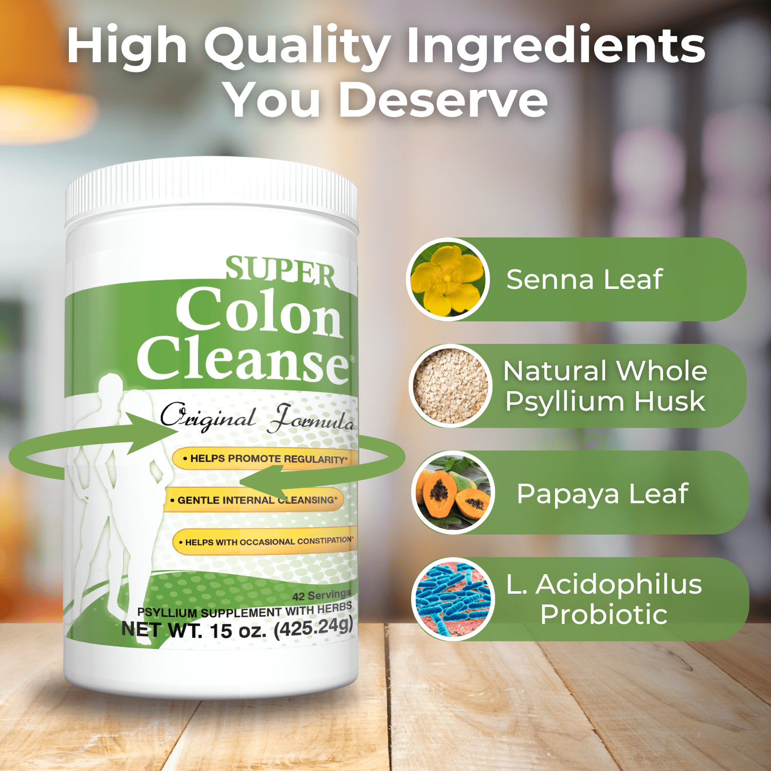 HEALTH PLUS SUPER COLON CLEANSE 15OZ POWDER, 42 SERVINGS NATURAL DETOX DIGESTIVE SUPPORT