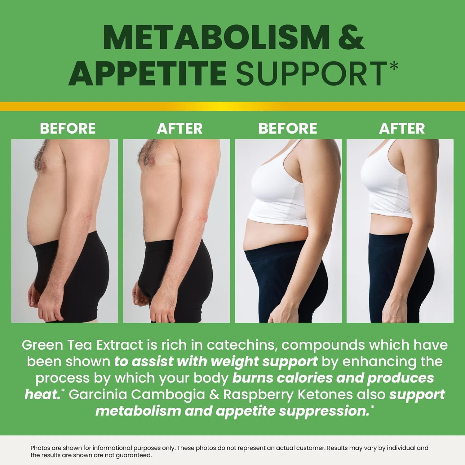 NOBI NUTRITION GREEN TEA FAT BURNER GUMMIES METABOLISM SUPPORT, 60 COUNT, WEIGHT LOSS AID