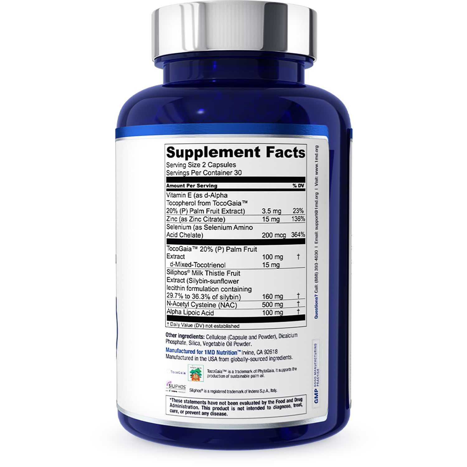 1MD LIVERMD LIVER CLEANSE SUPPLEMENT WITH SILIPHOS MILK THISTLE CLINICALLY STUDIED, 60 CAPS