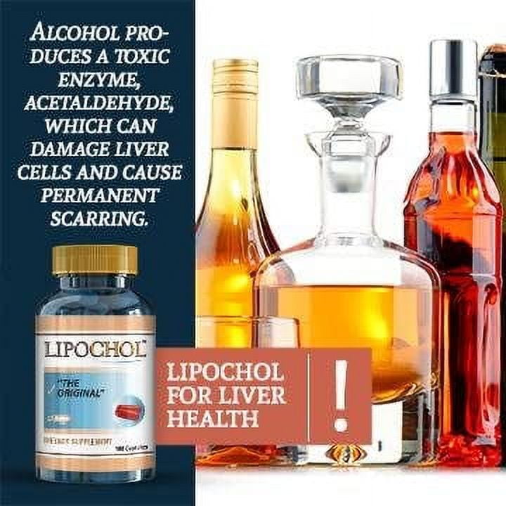 LIPOCHOL LIVER DETOX CLEANSE SUPPLEMENT WITH VITAMINS, 100 CAPSULES DAILY LIVER SUPPORT