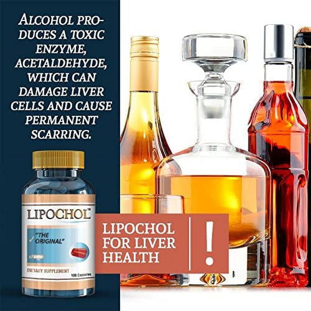 LIPOCHOL LIVER DETOX CLEANSE SUPPLEMENT WITH VITAMINS, 100 CAPSULES DAILY LIVER SUPPORT