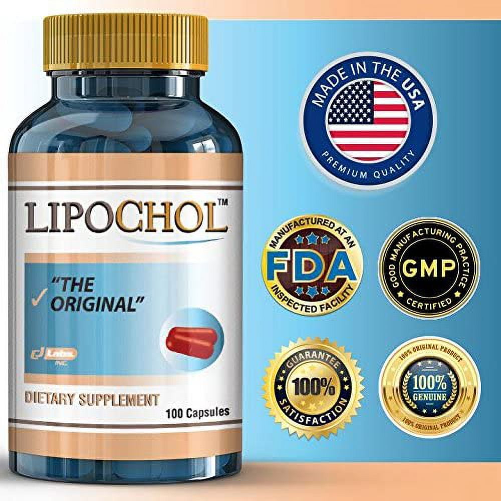 LIPOCHOL LIVER DETOX CLEANSE SUPPLEMENT WITH VITAMINS, 100 CAPSULES DAILY LIVER SUPPORT