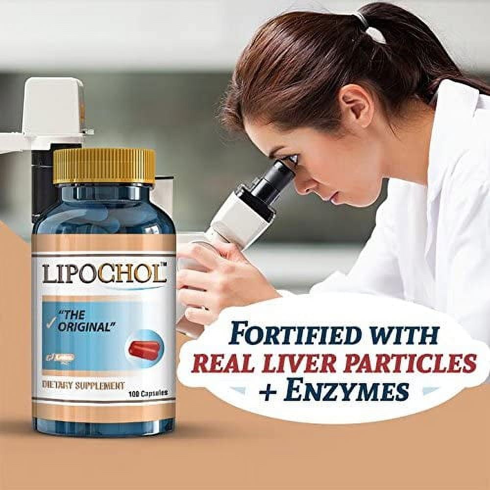 LIPOCHOL LIVER DETOX CLEANSE SUPPLEMENT WITH VITAMINS, 100 CAPSULES DAILY LIVER SUPPORT