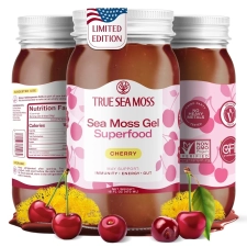 TRUESEAMOSS WILDCRAFTED IRISH SEA MOSS GEL CHERRY - ORGANIC SUPERFOOD, MADE IN USA, PACK OF 1