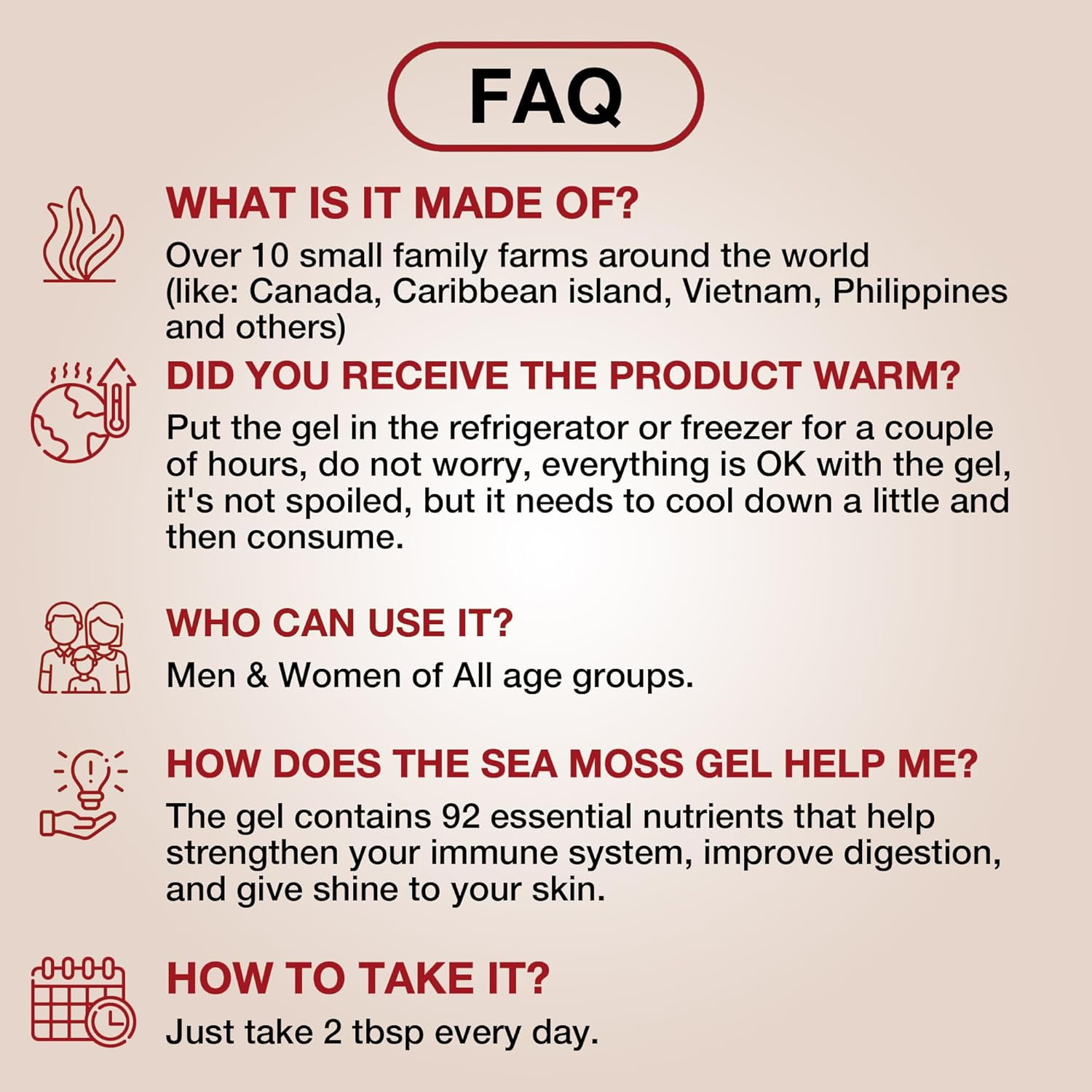 TRUESEAMOSS WILDCRAFTED IRISH SEA MOSS GEL CHERRY - ORGANIC SUPERFOOD, MADE IN USA, PACK OF 1