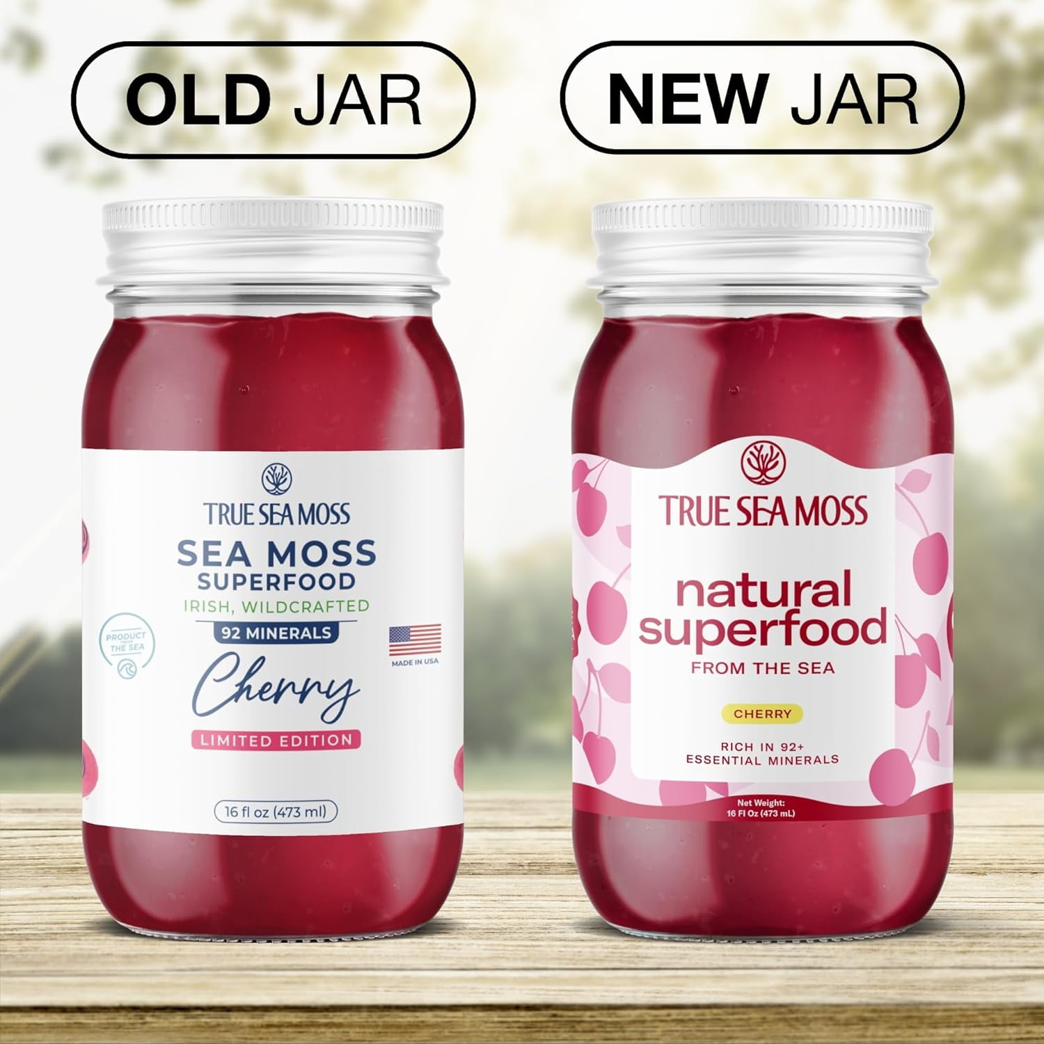 TRUESEAMOSS WILDCRAFTED IRISH SEA MOSS GEL CHERRY - ORGANIC SUPERFOOD, MADE IN USA, PACK OF 1