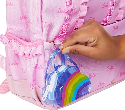 MATTEL BARBIE DELUXE RAINBOW BAG KEYCHAIN WITH PAJAMAS, SLIPPERS SLUMBER PARTY ACCESSORIES