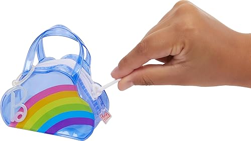 MATTEL BARBIE DELUXE RAINBOW BAG KEYCHAIN WITH PAJAMAS, SLIPPERS SLUMBER PARTY ACCESSORIES