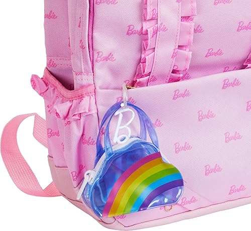 MATTEL BARBIE DELUXE RAINBOW BAG KEYCHAIN WITH PAJAMAS, SLIPPERS SLUMBER PARTY ACCESSORIES