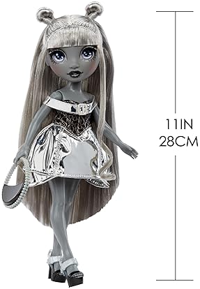 MGA ENTERTAINMENT RAINBOW HIGH LUNA MADISON GRAYSCALE 11 FASHION DOLL WITH GREY HAIR METALLIC OUTFIT, GIFT 4-10