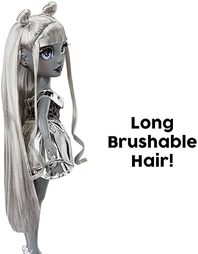 MGA ENTERTAINMENT RAINBOW HIGH LUNA MADISON GRAYSCALE 11 FASHION DOLL WITH GREY HAIR METALLIC OUTFIT, GIFT 4-10