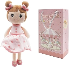 MAXSHOP 17 PLUSH BABY GIRL DOLL SUPER SOFT PINK STUFFED TOY WITH GIFT BOX