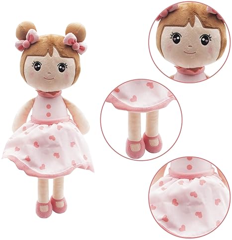MAXSHOP 17 PLUSH BABY GIRL DOLL SUPER SOFT PINK STUFFED TOY WITH GIFT BOX