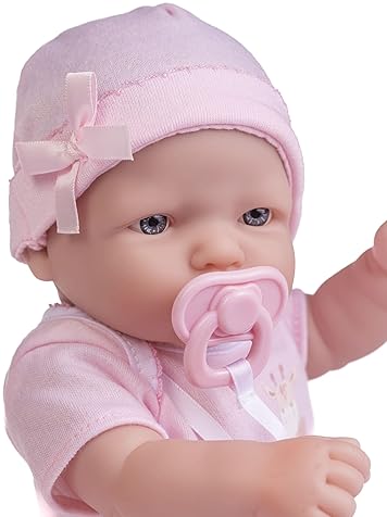 JC TOYS LA NEWBORN NURSERY 7-PIECE 12 LIFE-LIKE BABY DOLL GIFT SET WITH ACCESSORIES, PINK