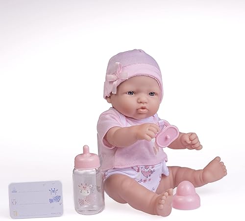 JC TOYS LA NEWBORN NURSERY 7-PIECE 12 LIFE-LIKE BABY DOLL GIFT SET WITH ACCESSORIES, PINK