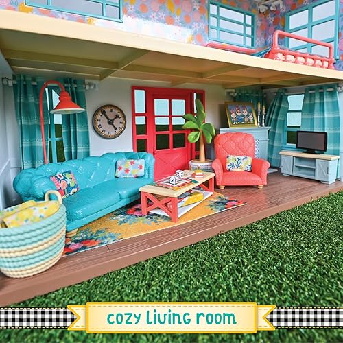 SUNNY HONEY BEE ACRES 28-PIECE COLORFUL FARMHOUSE DOLL FURNITURE SET COZY LIVING ROOM DéCOR TOY