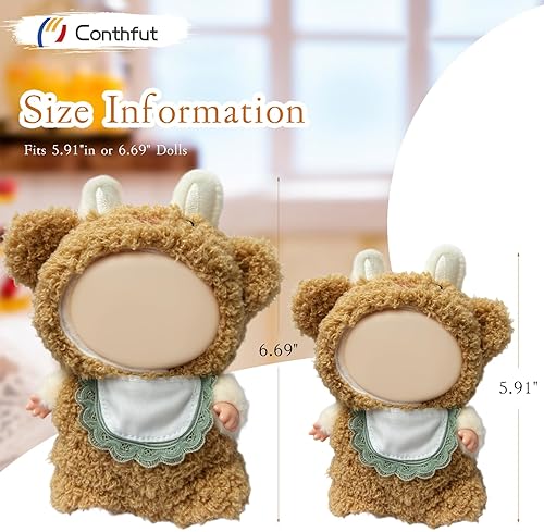 DOLL CLOTHES SET FOR LABUBU CUTE KHAKI OUTFIT ACCESSORIES FOR DOLLS NO DOLL