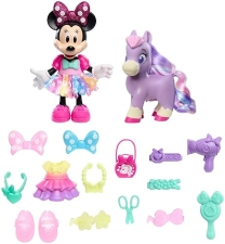 JUST PLAY DISNEY JUNIOR MINNIE MOUSE GROOM GLAM PONY SET 21-PIECE POSEABLE DOLL ACCESSORIES, AGES 3