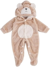 BABESIDE KHAKI BEAR ONESIE HAT SET FOR 17-22 INCH REBORN BABY DOLLS, GIRLS BOYS ACCESSORIES