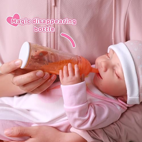 BABESIDE 10-PC BABY DOLL FEEDING CARE SET FOR 12-15 DOLLS WITH BOTTLES, PACIFIER MORE