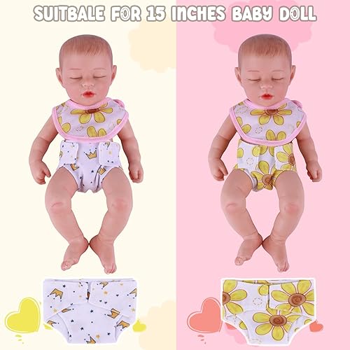 BABESIDE 10-PC BABY DOLL FEEDING CARE SET FOR 12-15 DOLLS WITH BOTTLES, PACIFIER MORE