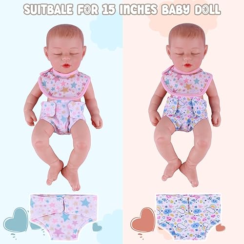 BABESIDE 10-PC BABY DOLL FEEDING CARE SET FOR 12-15 DOLLS WITH BOTTLES, PACIFIER MORE