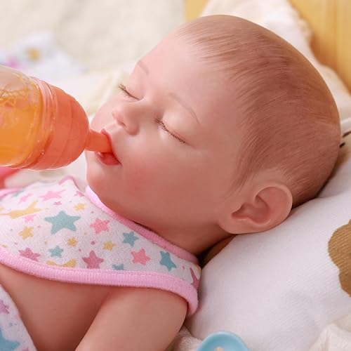 BABESIDE 10-PC BABY DOLL FEEDING CARE SET FOR 12-15 DOLLS WITH BOTTLES, PACIFIER MORE