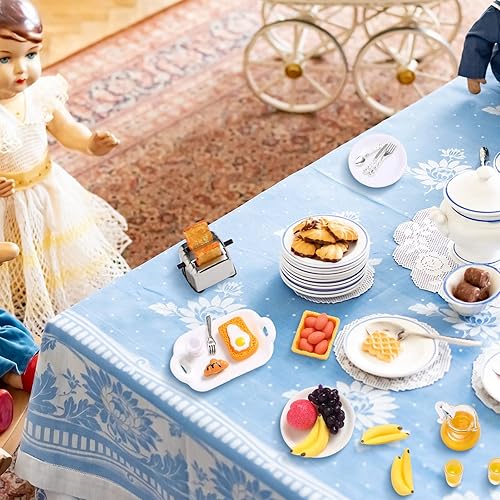 SUILUNG 44-PIECE 1 12 DOLLHOUSE MINIATURE BREAKFAST KITCHEN SET TOAST MAKER, BREAD, JUICE MORE
