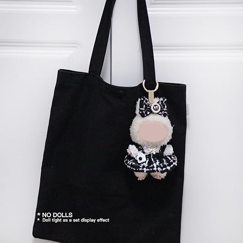 DOLL CLOTHES ACCESSORIES SET - 5-PIECE OUTFIT WITH DRESS, HAIR BOW, NECKLACE BAG