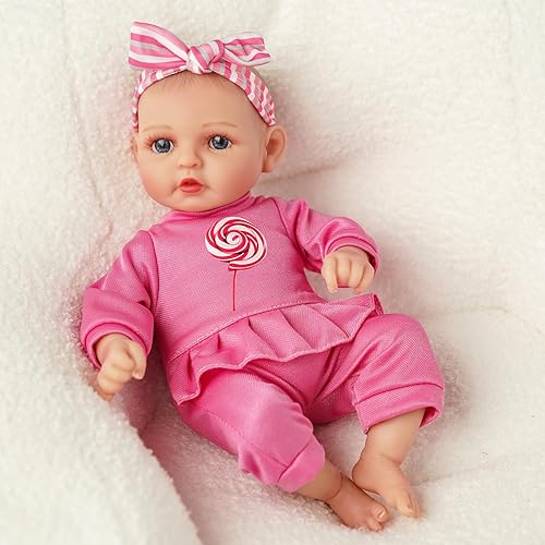 BABESIDE 6-PIECE BABY DOLL CLOTHES SET FOR 8-12 INCH DOLLS ROMPER SKIRT OUTFIT GIFT