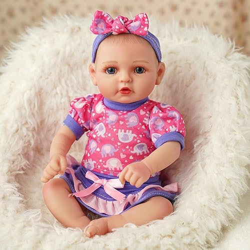 BABESIDE 6-PIECE BABY DOLL CLOTHES SET FOR 8-12 INCH DOLLS ROMPER SKIRT OUTFIT GIFT