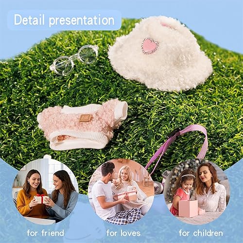 GENERIC 5-PIECE 17CM DOLL CLOTHES SET WITH HAT, CAMERA, GLASSES CANVAS SHOES - NO DOLL INCLUDED