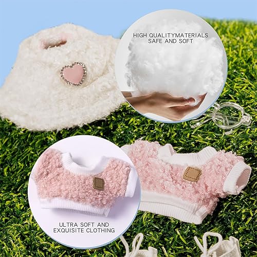 GENERIC 5-PIECE 17CM DOLL CLOTHES SET WITH HAT, CAMERA, GLASSES CANVAS SHOES - NO DOLL INCLUDED